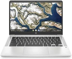 HP Chromebook 14-inch HD Laptop, Intel Celeron N4000, 4 GB RAM, 32 GB eMMC, Chrome (14a-na0010nr, Mineral Silver)